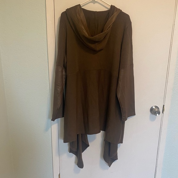 DG2 Diane Gilman Women’s Brown Long Hooded Fall Layering Cardigan Sweater Sz 2XL - Picture 5 of 6